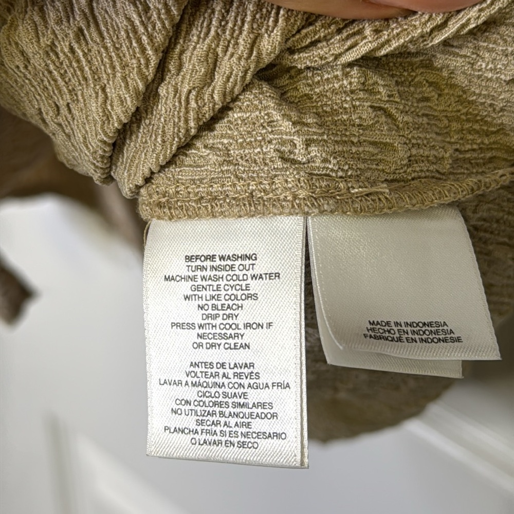 Anne Klein Beige Textured Short Sleeve Top - Picture 5 of 9